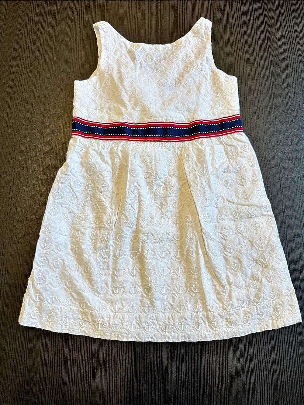 Janie and Jack Girls White & Blue Dress Size 4